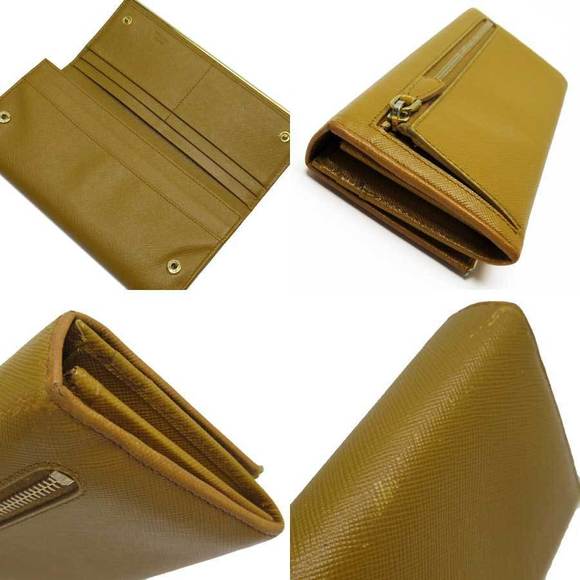 Prada long Fold leather Wallet camel - Picture 1 of 3